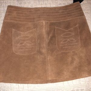 Suede leather free people skirt
